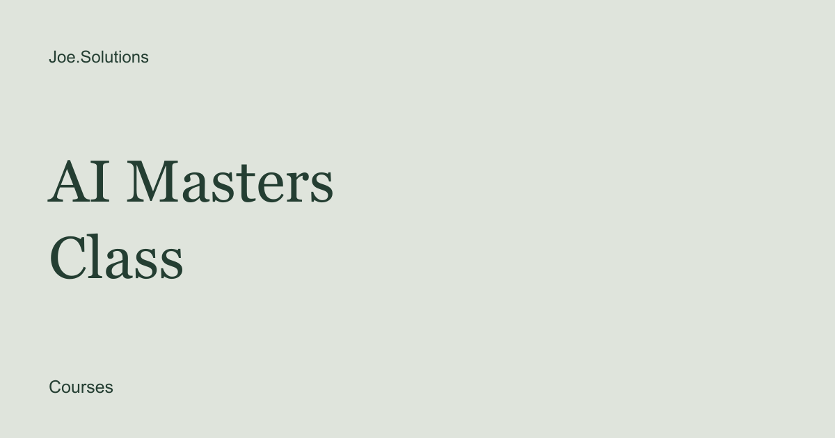 AI Masters Class — product artwork