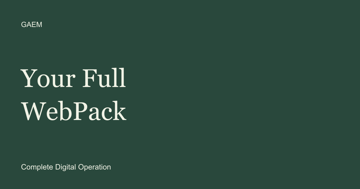 Your Full WebPack — product artwork