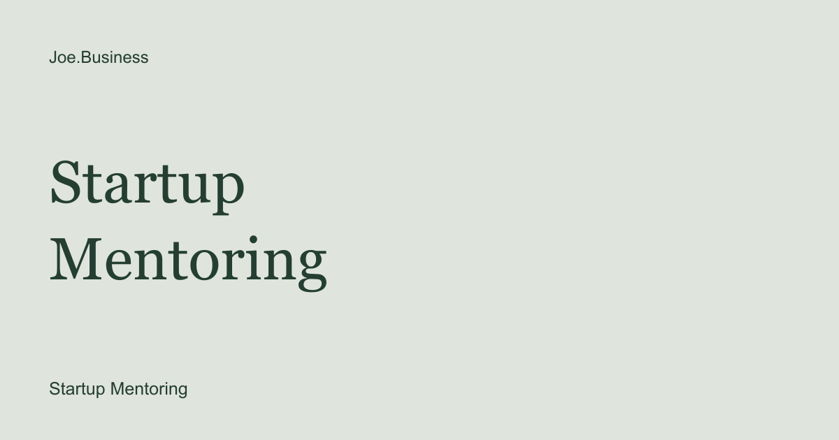 Startup Mentoring — product artwork